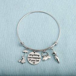 AKTAP Mary Poppins Bracelet Anything Can Happen If You Let It Inspired Jewelry Expandable Bangle Gifts Disney Charm Bracelet for Her