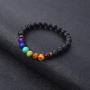 YOGA JOURNEYS 7 Chakra Stone Natural Lava Stone Reiki Infused Healing Bracelet