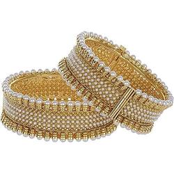 YouBella Ethnic Bollywood Gold Plated Pearl Bracelets Bangles Jewellery for Women and Girls