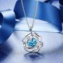 Menton Ezil ''Rose Lover Swarovski Necklace 18K White Gold Flower Pendant Fashion Jewlery - Gift of Love
