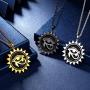 beautlace Ankh Egyptian Eye of Horus Necklace Silver/18K Gold/Black Gun Plated Sun Round Coin Eyes of Evil Symbol Pendant Jewelry for Men and Women KP0139