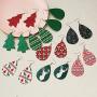 12 Pairs Christmas Leather Earrings Set for Women, Teardrop Dangle Earrings for Girls Christmas Gifts Jewelry Including Elk, Christmas Tree,Snowflake, Santa Claus Belt