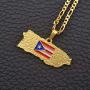 Puerto Rico Map Flag Pendant Necklaces Women/Men Gold Pr Puerto Ricans Necklace Jewelry Gifts