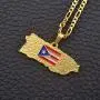 Puerto Rico Map Flag Pendant Necklaces Women/Men Gold Pr Puerto Ricans Necklace Jewelry Gifts