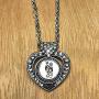 Mini Petite Open Heart clear Rhinestone Pendant Charm Necklace 18 inch and Hold One 12mm Mini Snap My Prime Gifts