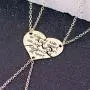 3 Pcs Best Friends Forever Engraved Necklace Broken Heart Charm Pendant Set BFF Friendship Necklace (Gold - '' We are sisters connected at heart '') 3 Pcs Best Friends Forever Engraved Necklace Broken Heart Charm Pendant Set BFF Friendship Necklace (Gold - '' We are sisters connected at heart '')