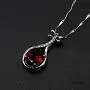 JYX Gemstone Jewellery Garnet Pendant Genuine 925 Sterling Silver Chain 7×9mm Oval Garnet Pendant Necklace for Women Girls