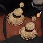 Gmai Antique Ethnic Brocade Mexico Gypsy Engraved Lotus Hook Dangle Earrings for Women and Girls