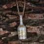 TOPGRILLZ 14K Gold Plated Simulated Diamond Drink Bottle Iced Out Pendant Necklace for Men Fashion Jewelry Gifts