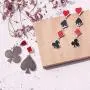 1-8Pairs Mini Tiny Little Poker Playing Cards Earrings Clock Hearts Dangle Earrings Clubs Spades Drop Earrings for Women Girls Party Jewelry