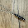 HUANIAN Stainless Bullet Shape Canister Capsule Memorial Keepsake Pendant Cremation Ash Urn Necklace for Men