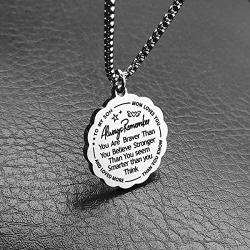 omodofo to My Daughter & Son You are Braver Than You Believe Necklace Heart Pendant Inspirational Gifts for Daugher Son Kids