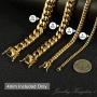 Jewelry Kingdom 1 Necklace for Men, 18K Gold Cuban Link Chain Necklace for Women, 4MM Stainless Steel Curb Chain Choker for Boys and Bikers 16-30inches