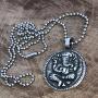 Hindu Jewelry Ganesha Ganapati Vinayaka Chaturthi Hinduism God Pewter Unisex Mens Pendant Necklace Protection Amulet Wealth Money Good Luck Lucky Charm Longevity Prosperity Talisman Silver Ball Chain