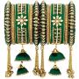 Aheli Wedding Party Designer Velvet Faux Stone Studded Bridal Bangle Set Chuda with Hangings Indian Traditional Ethnic Fashion Jewelry for Women