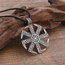 Myshape Slavic Kolovrat Pendant Amulet Slavic Sun Wheel Necklace Kolovrat Pagan Jewelry Gift