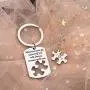 Zuo Bao Puzzle Matching Necklace Keychain Set Wherever You Go A Piece of Me Will Always Remain with You Dog Tag Keychain with Puzzle Necklace Gift for Her Husband Gift