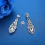 mecresh Teardrop Crystal Chandelier Dangle Earrings for Women in Silver Gold Black Champagne Red