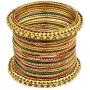 Efulgenz Boho Vintage Antique Gypsy Tribal Indian Oxidized Gold Plated Crystal Bracelets Bangle Set Jewelry