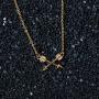 HUNO Stainless Steel Chain Cross Arrow Pendant Necklace with Message Card Friendship Best Friends Jewelry Gifts for Women