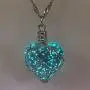 FM FM42 Glow in The Dark Heart Pendant Necklace, Glow Green Light FM FM42 Glow in The Dark Heart Pendant Necklace, Glow Green Light