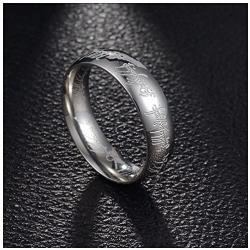 Ginger Lyne Collection 6mm Wide One Ring Stainless Steel Mens or Womens Wedding Band Bridal Fashion Jewelry Gift Idea for him or her Matching Size 5