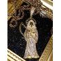 Shop-iGold Men Women 925 Italy Gold Finish Iced Santa Muerte Charm Ice Out Pendant Stainless Steel Real 2 mm Rope Chain Necklace, Mens Jewelry, Iced Pendant, Rope Necklace