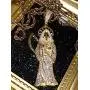 Shop-iGold Men Women 925 Italy Gold Finish Iced Santa Muerte Charm Ice Out Pendant Stainless Steel Real 2 mm Rope Chain Necklace, Mens Jewelry, Iced Pendant, Rope Necklace