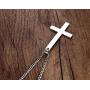 VNOX Catholic Jewelry Stainless Steel Upside Down Cross Necklace for Men Women,Inverted Pendant,3 Color