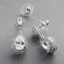 Mariell Dainty Cubic Zirconia Crystal Teardrop Earrings for Brides, Wedding & Bridal Jewelry for Women