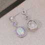 CiNily Fire Opal Amethyst Dangle Drop Earrings 18K White Gold/Rose Gold Plated Opal Jewelry for Women Gemstone Stud Earrings 7/8''