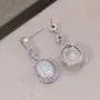 CiNily Fire Opal Amethyst Dangle Drop Earrings 18K White Gold/Rose Gold Plated Opal Jewelry for Women Gemstone Stud Earrings 7/8''