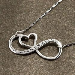 CharmSStory Mothers Day Mother Daughter Forever Love Infinity Sterling Silver Heart Necklace Pendant for Mom