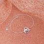 FLYOW 925 Sterling Silver Cute Paw Print Forever Love Heart Pendant Necklace/Bracelet/Stud Earrings Gift for Women Teen Girls, Box Chain 18''