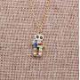 MIXIA Anime Colorful 3D Robot Necklace Hip Hop Mechanic Charm Necklaces Gold Silver Chain Choker Jewelry for Women Men Gift 18''