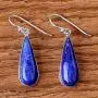 NOVICA Lapis Lazuli Rhodium Plated .925 Sterling Silver Dangle Earrings, Morning Raindrops NOVICA Lapis Lazuli Rhodium Plated .925 Sterling Silver Dangle Earrings, Morning Raindrops
