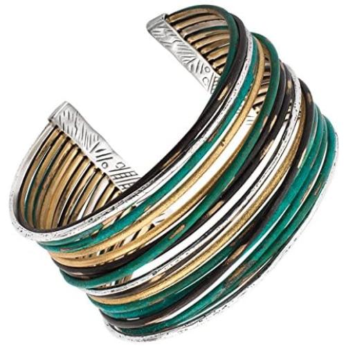 Silpada Fresco Sterling Silver and Patina Brass Cuff Bracelet, 7.5''