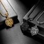 Hipunk Irish Celtic Knot Necklace Mens 316L Stainless Steel Good Luck Pendant 18k Gold/Black Gun Plated Lucky Amulet Jewelry