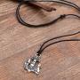 fishhook Wicca Vintage Norse Mjolnir Thors Hammer Celtic Knot Raven and Wolf Pendant Necklace Jewelry