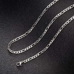 Ldurian Stainless Steel Chain, Non Tarnish Necklace for Men Women, Rope Figaro Box Rolo Chain, Cheap Silver Gold Jewelry, Gift for Husband Son