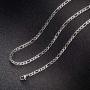Ldurian Stainless Steel Chain, Non Tarnish Necklace for Men Women, Rope Figaro Box Rolo Chain, Cheap Silver Gold Jewelry, Gift for Husband Son