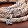 HAQUIL Viking Jewelry Norse Axe Talisman Pendant Chain Necklace for Men and Women HAQUIL Viking Jewelry Norse Axe Talisman Pendant Chain Necklace for Men and Women