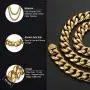 Jewelry Kingdom 1 Cuban Link Chain 18K Gold Necklace Bracelet for Men Women Stainless Chunky Thick Heavy Curb Link 15MM 8inches to 30inches Jewelry Kingdom 1 Cuban Link Chain 18K Gold Necklace Bracelet for Men Women Stainless Chunky Thick Heavy Curb Link 15MM 8inches to 30inches