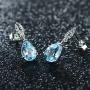 JIANGXIN Waterdrop Birthstone 925 Sterling Silver White Gold Plated Fine Jewelry Set for Women Pendant Necklace Stud Earring