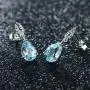JIANGXIN Waterdrop Birthstone 925 Sterling Silver White Gold Plated Fine Jewelry Set for Women Pendant Necklace Stud Earring