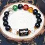 SMART DK Obsidian Wealth Bracelet, Obsidian Five-Element Wealth Bracelet Attract Wealth and Good Luck, Deluxe Gift Box Included