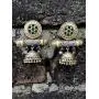 Aheli Traditional Dual Tone Fancy Designer Faux Stone Oxidized Jhumki Jhumka Earrings Indian Ethnic Boho Jewelry for Women