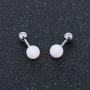 Gorgeous Fire Opal Ball Stud Earring Stainless Steel Helix Conch Cartilage Earring for Girl Women