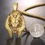 ROWIN&CO 18K Gold Plated Stainless Steel Lion Pendant Necklace Hip Hop Jewelry Personalized Egyptian Pharaoh King Costume Chain Pendant Gifts for Men, with 24'' Chain ROWIN&CO 18K Gold Plated Stainless Steel Lion Pendant Necklace Hip Hop Jewelry Personalized Egyptian Pharaoh King Costume Chain Pendant Gifts for Men, with 24'' Chain