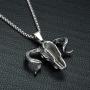 UMtrade Classic Jewelry Mens Stainless Steel Rams Head Sheep Skull Skeleton Pendant Necklace